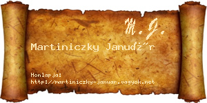 Martiniczky Január névjegykártya